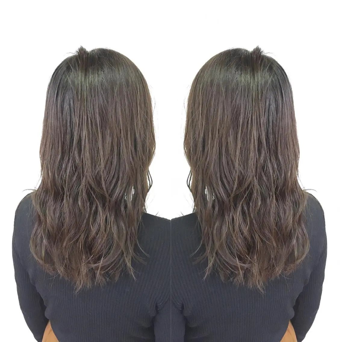 ロング カラー パーマ ヘアアレンジ アッシュ ベージュカラー エグチ アキラのヘアスタイル