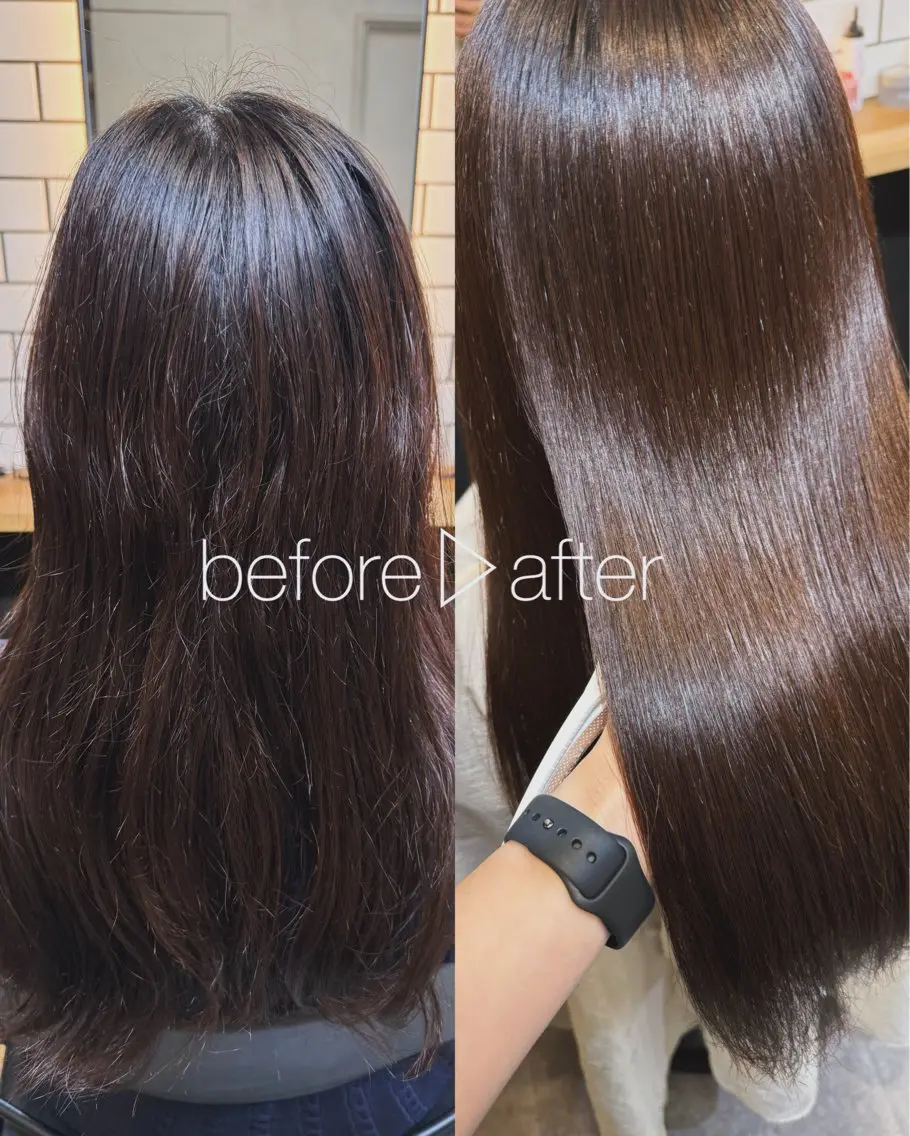ロング 髪質改善 似合わせカット 縮毛矯正 トリートメント 吉祥寺プルエクステ 🌟Hiraiのヘアスタイル