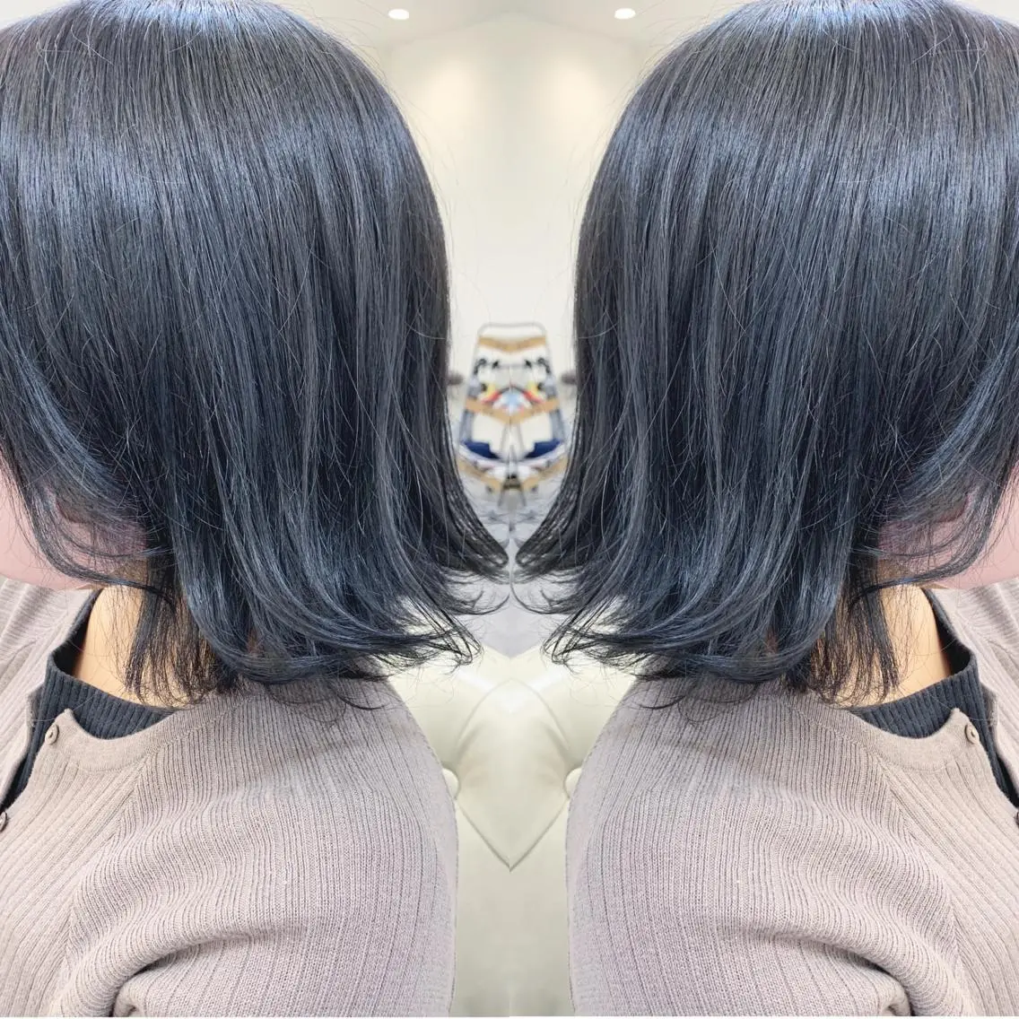 ミディアム ボブ 外ハネヘア カット ヘアカラー H (エイチ) 烏丸御池店のヘアスタイル