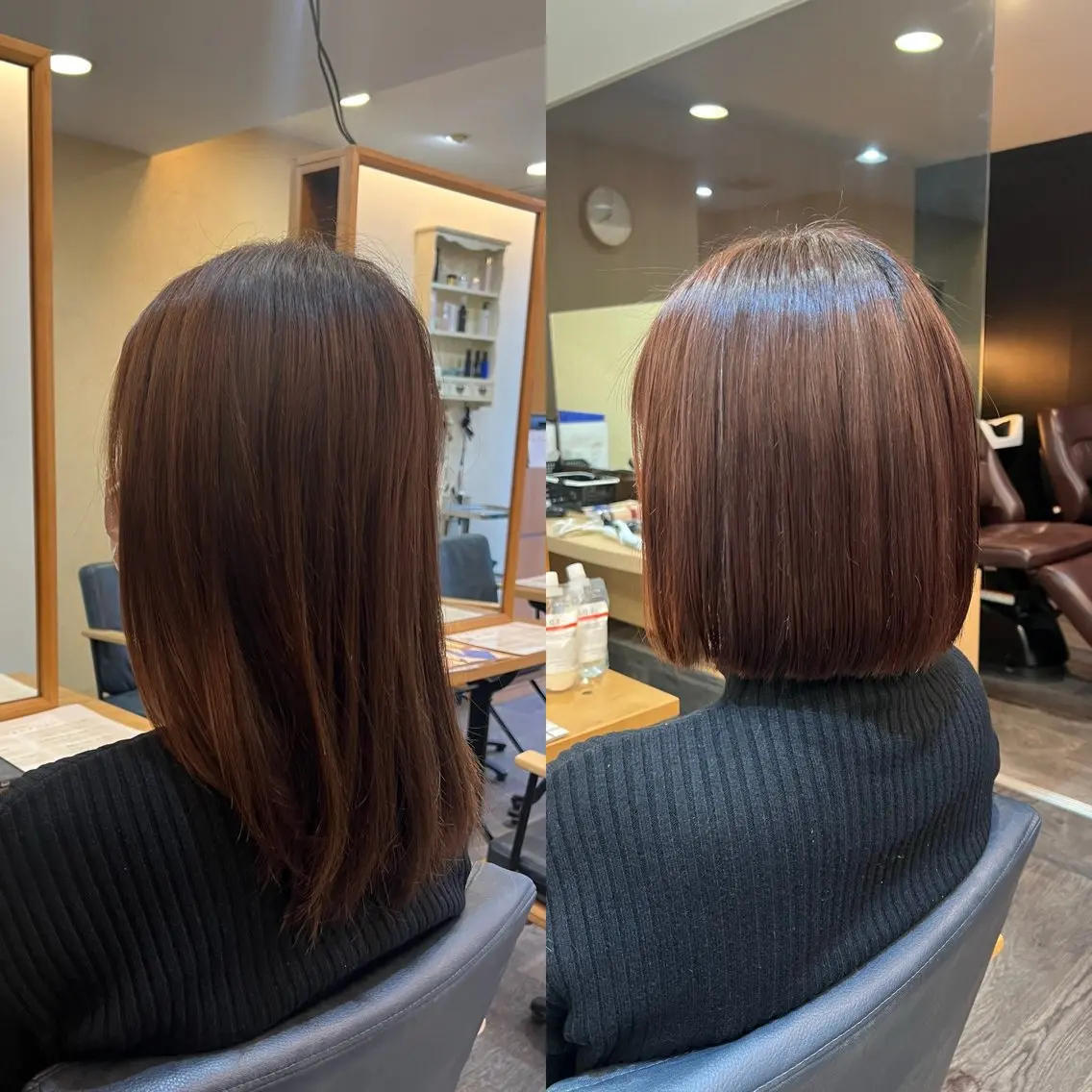 ミディアム カット 縮毛矯正 美容室 LA BEAU大塚店のヘアスタイル