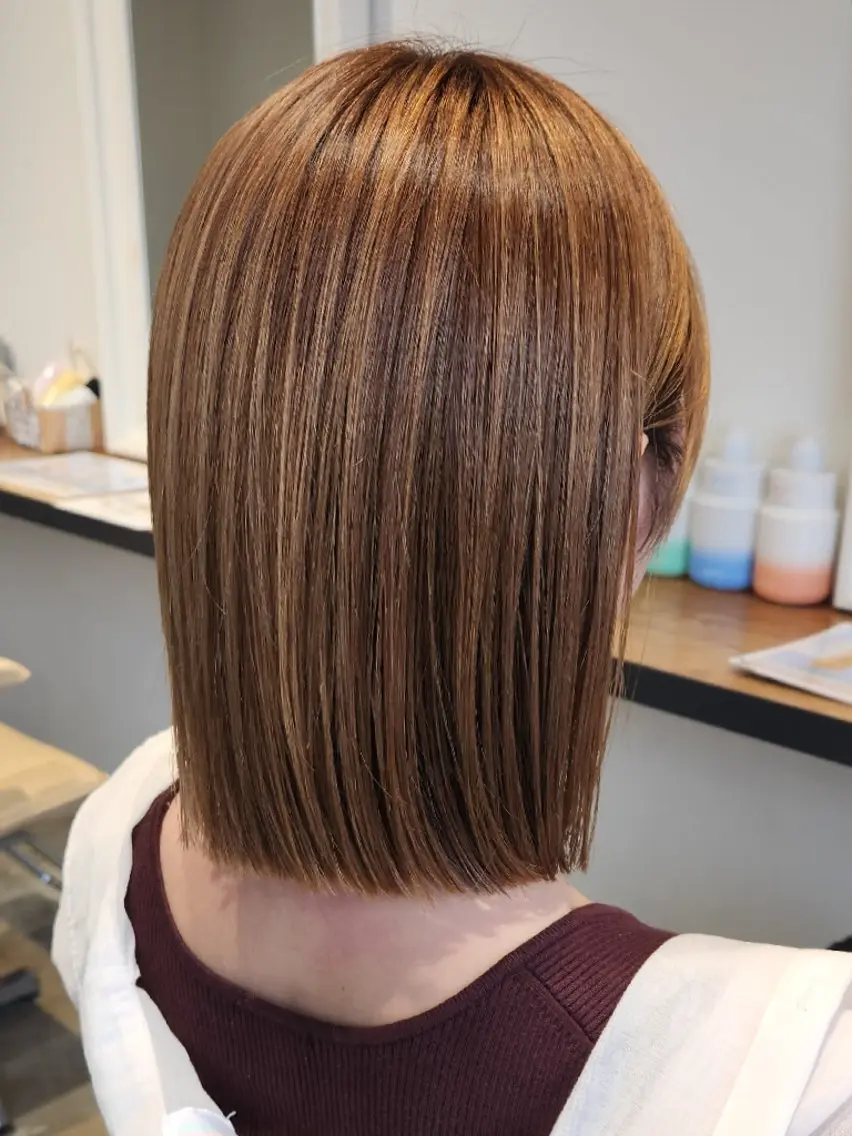 ミディアム カラー カット 植田 沙織のヘアスタイル