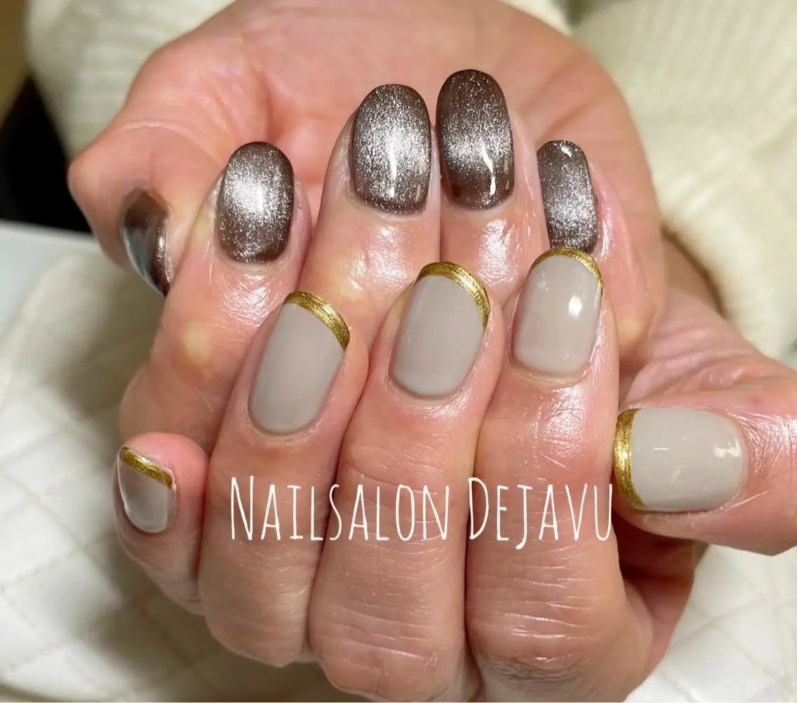 ネイル アートネイル ジェルネイル マグネットネイル ワンカラーネイル シンプルネイル Nail salon Dejavu 🌿のネイルデザイン