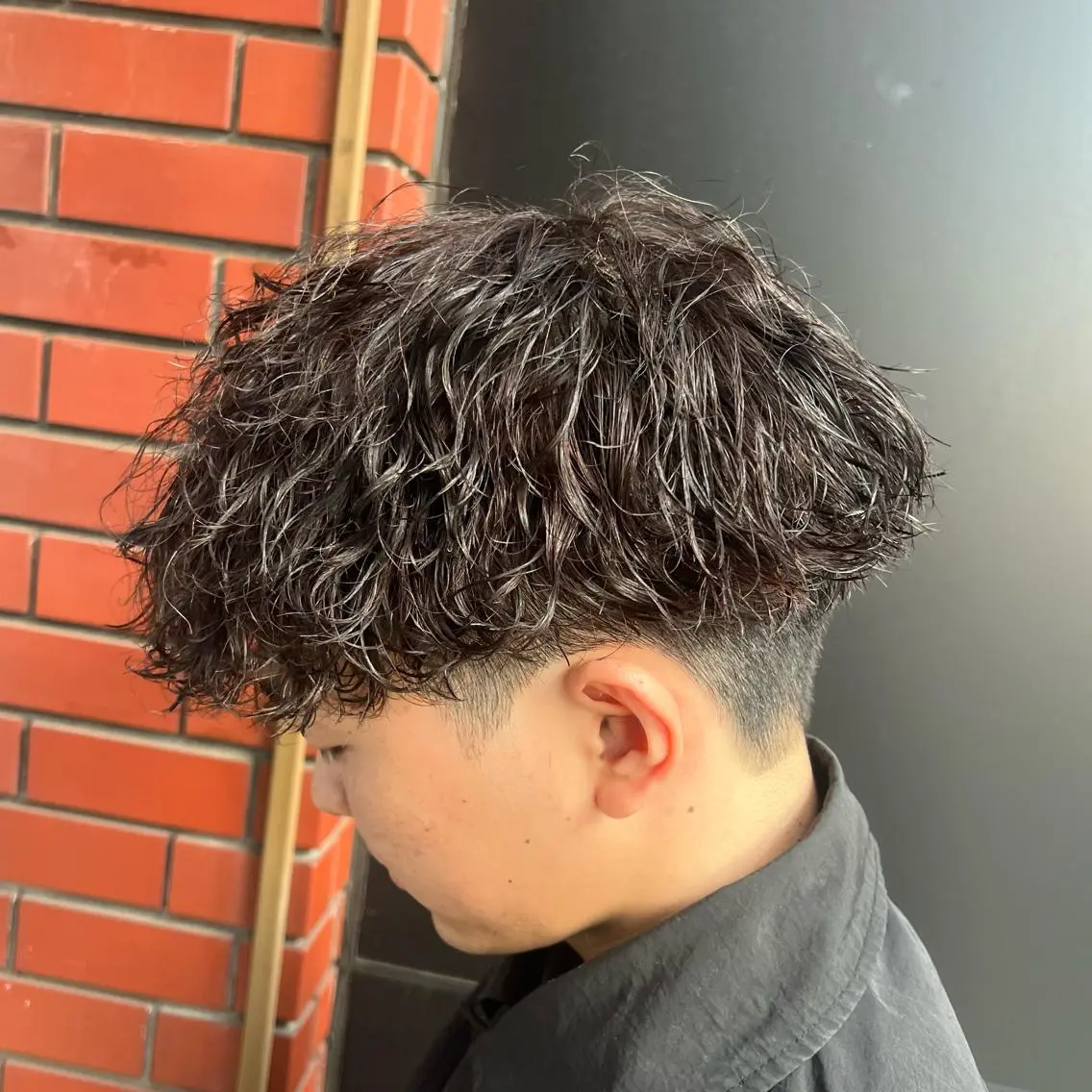 ショート パーマ メンズ マッシュ 波巻きパーマ 柏メンズカットパーマ NO.1タイチのヘアスタイル