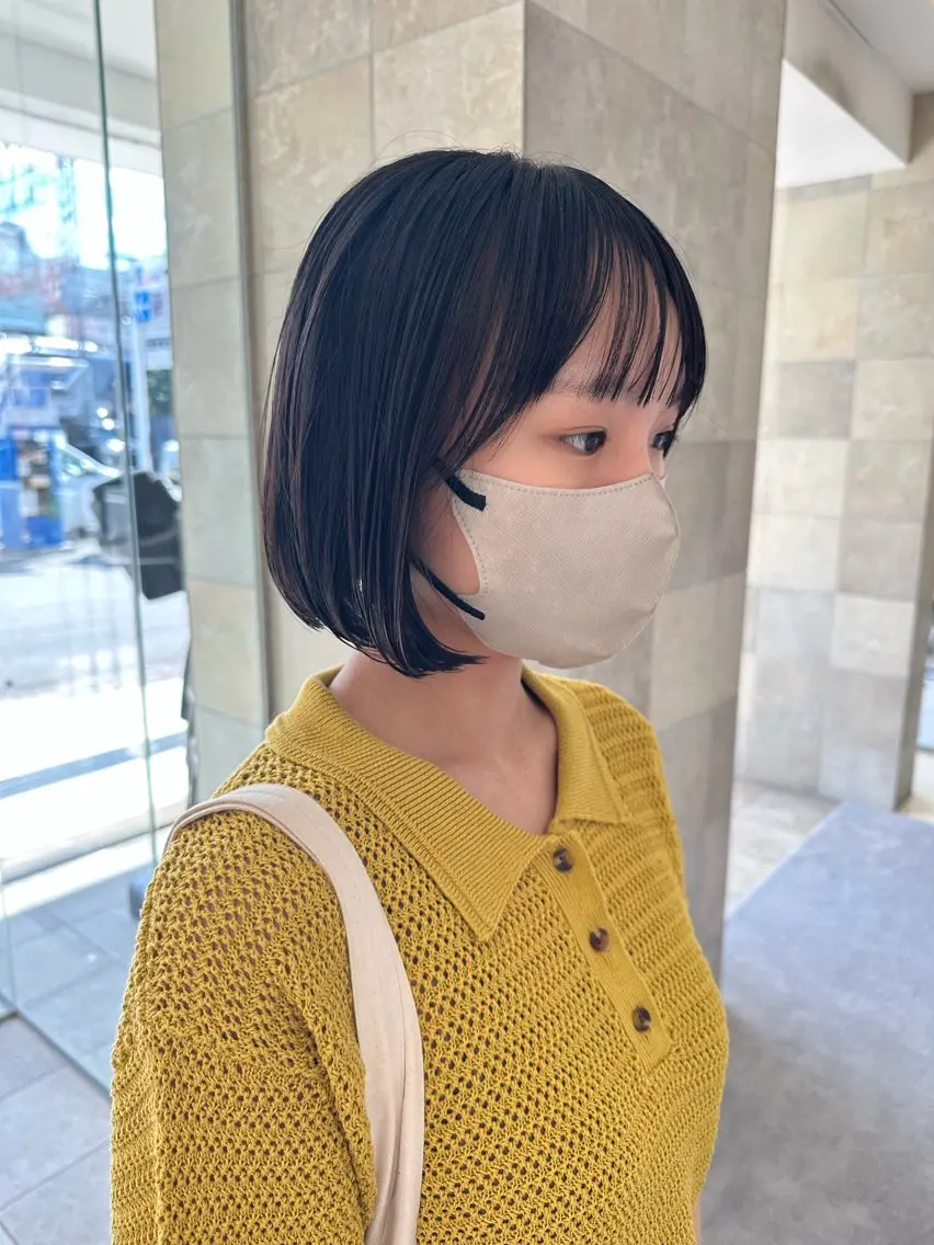 ミディアム ボブ カット 田中 あかねのヘアスタイル