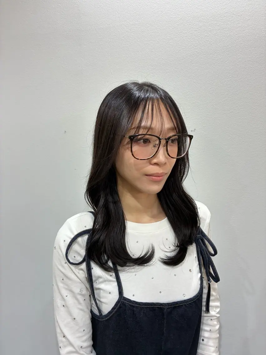 セミロング カラー グレージュ ラベンダーカラー ラベンダーグレージュ ラベンダーグレー くびれヘア カット ヘアカラー トリートメント 髪質改善/艶髪🫧 シズク🦥🌿のヘアスタイル