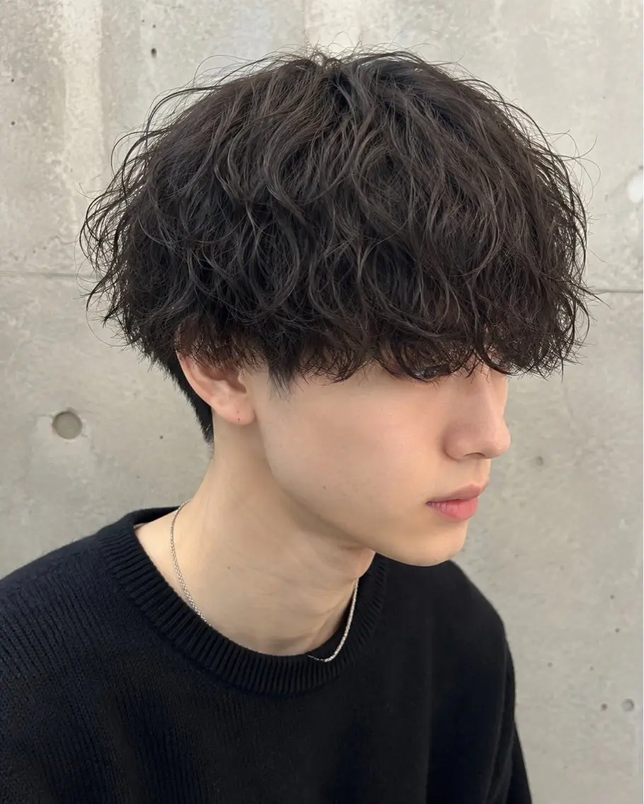 パーマ メンズ カット パーマ _WHITE /藤田唯生のヘアスタイル