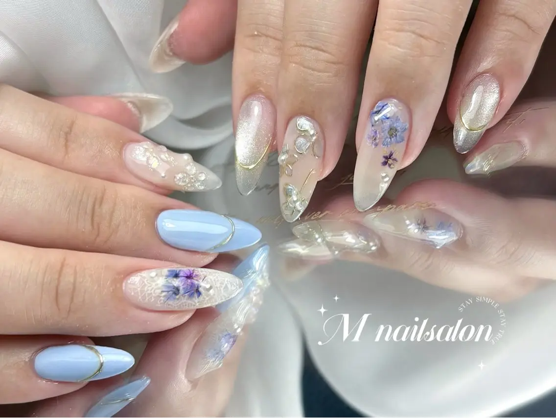 ネイル ハンドネイル M🌷nail 長さだし専門店のネイルデザイン