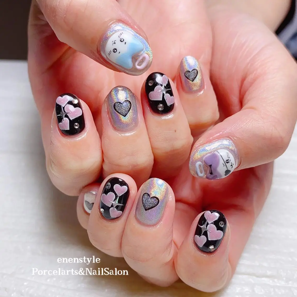 ミディアム ネイル 🐾enen style 🐾のネイルデザイン