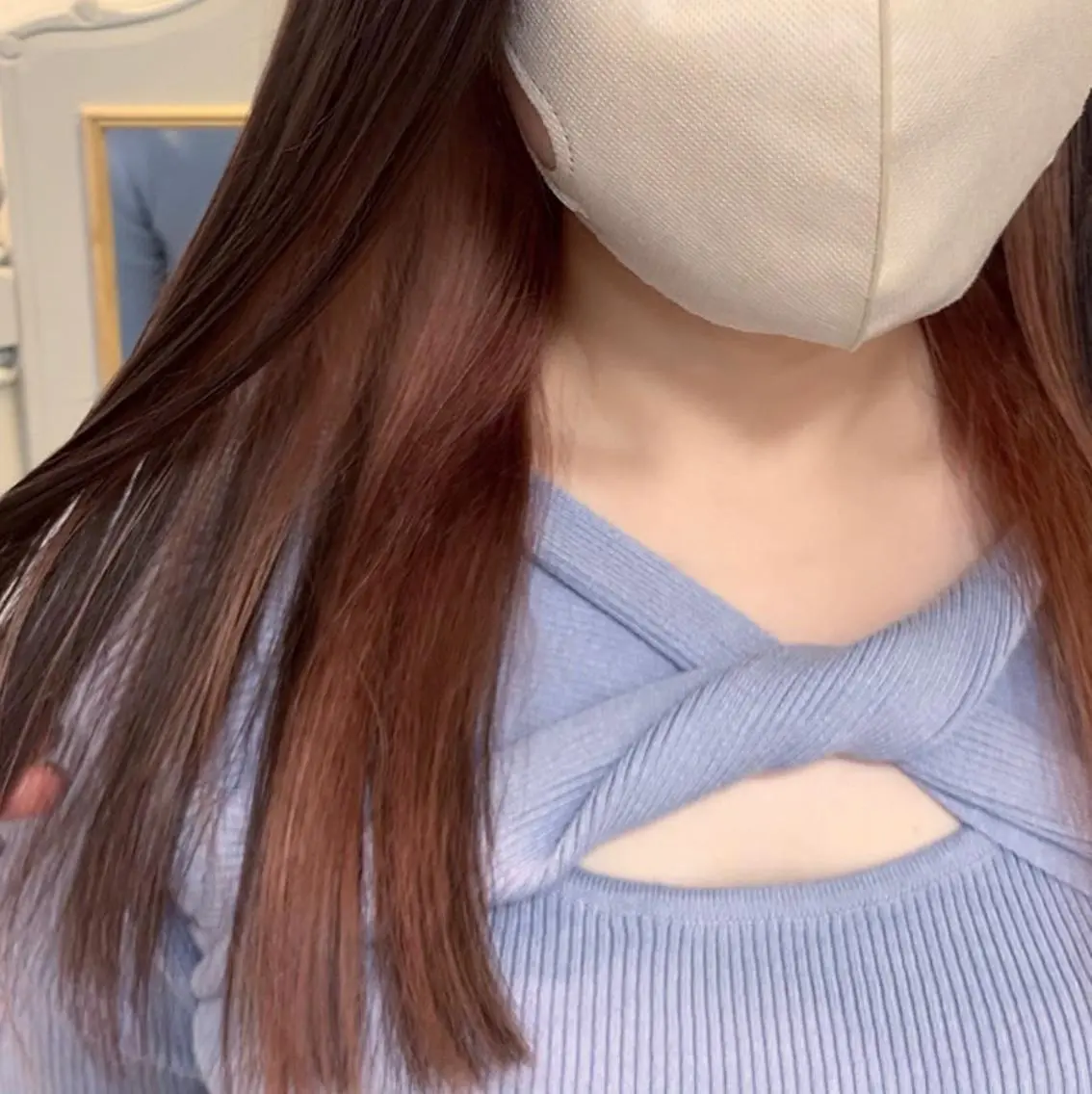 ロング カラー ベージュカラー ブリーチ ピンクカラー ピンクベージュ ヘアカラー トリートメント ハイトーン🤍 古江 実夢のヘアスタイル