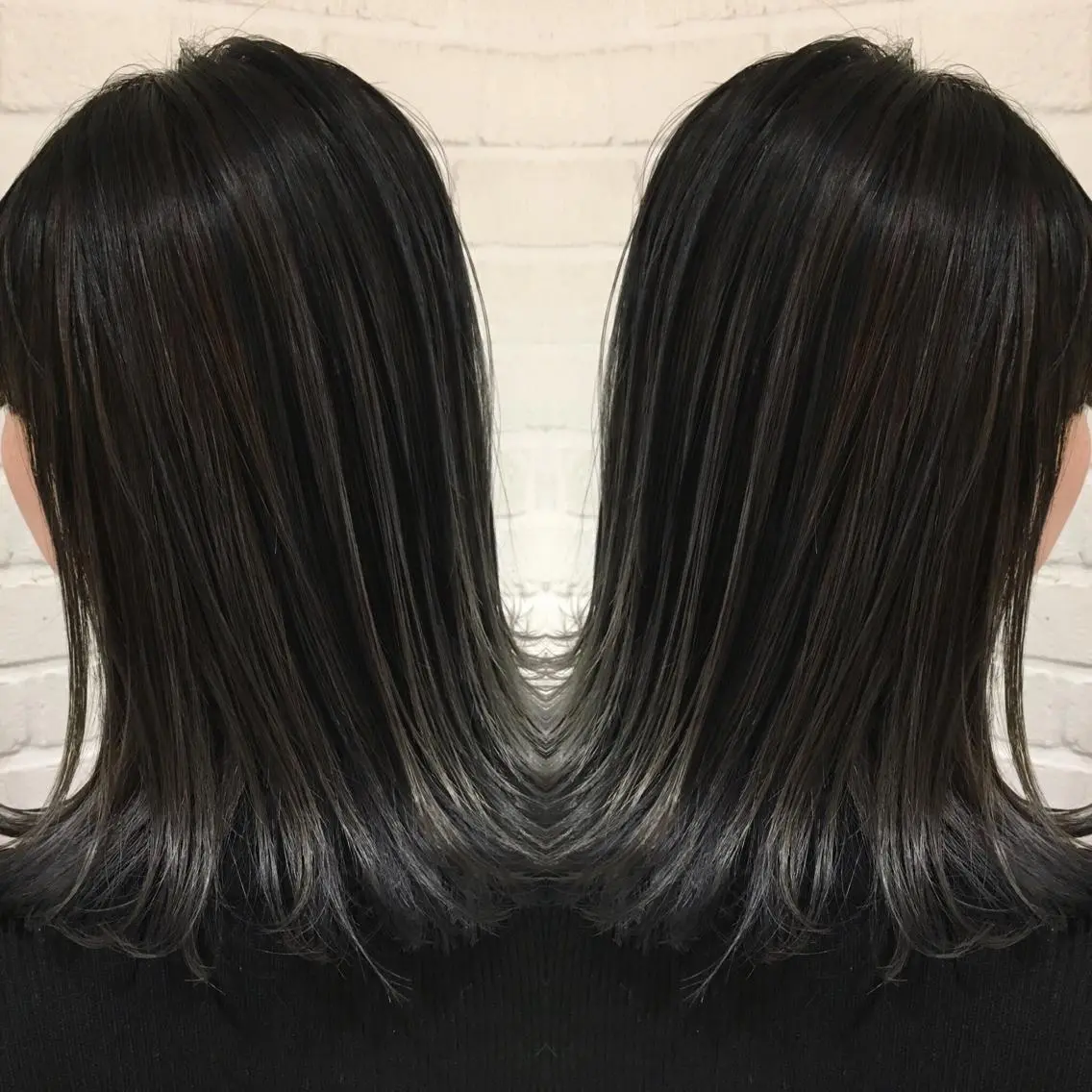 ミディアム カラー バレイヤージュ グレージュ カーキグレージュ かきあげバング レイヤーカット ヘアカラー レイヤー/大人メンズ パーマ🌀 平島拓也のヘアスタイル