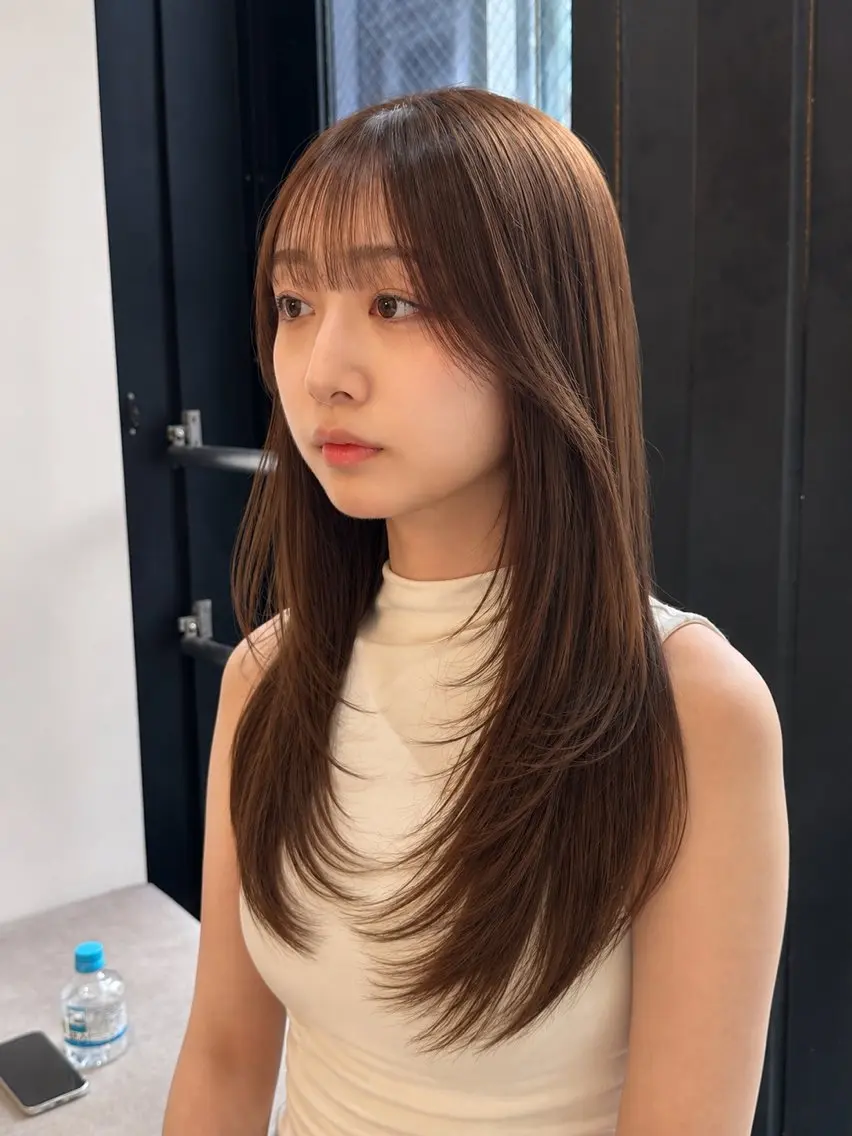 ロング レイヤーカット カット ヘアカラー トリートメント 💎メンズカット💎 美髪矯正 ミツキのヘアスタイル
