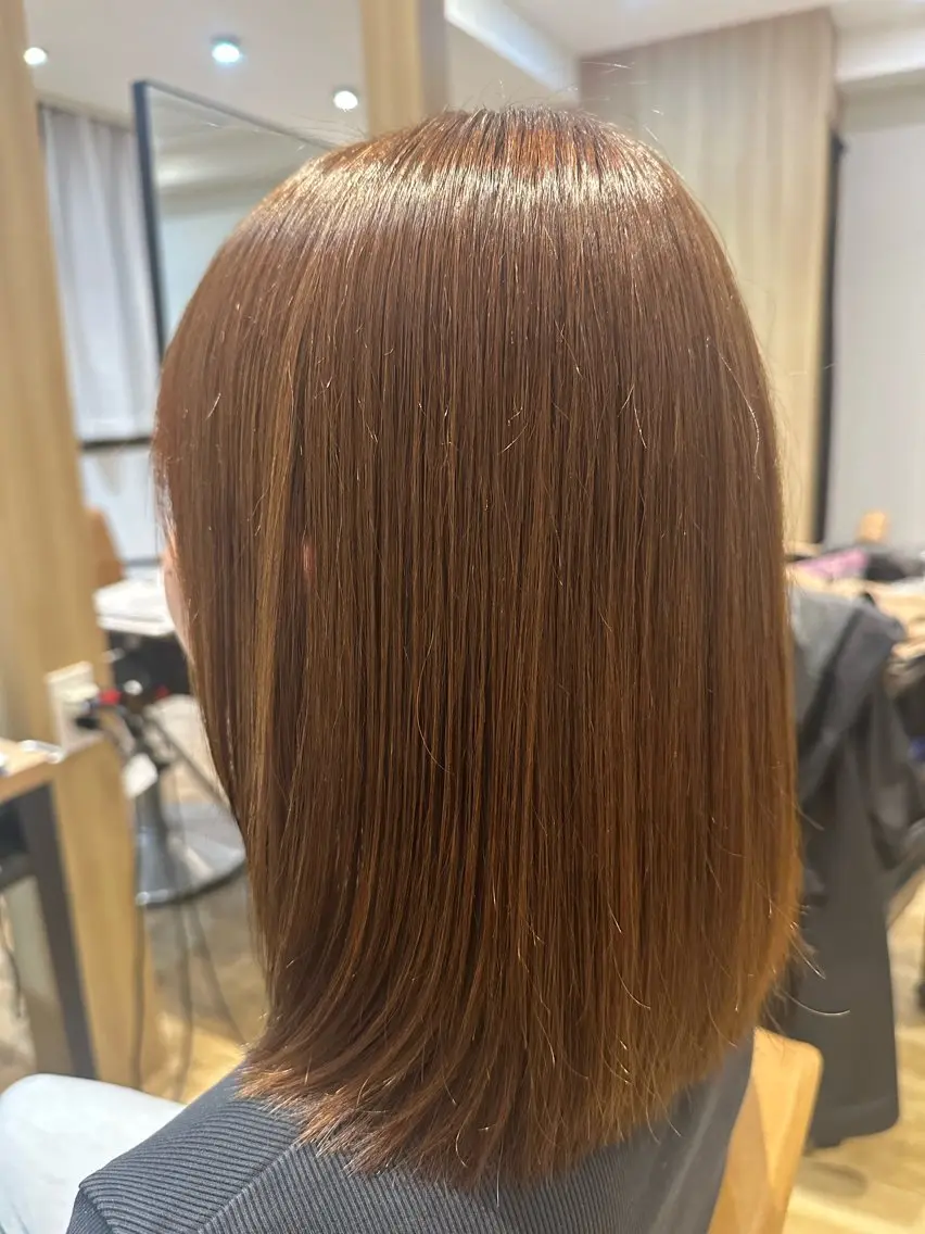 ミディアム パーマ カット 縮毛矯正 トリートメント ✨✂️Nori ✂️✨のヘアスタイル