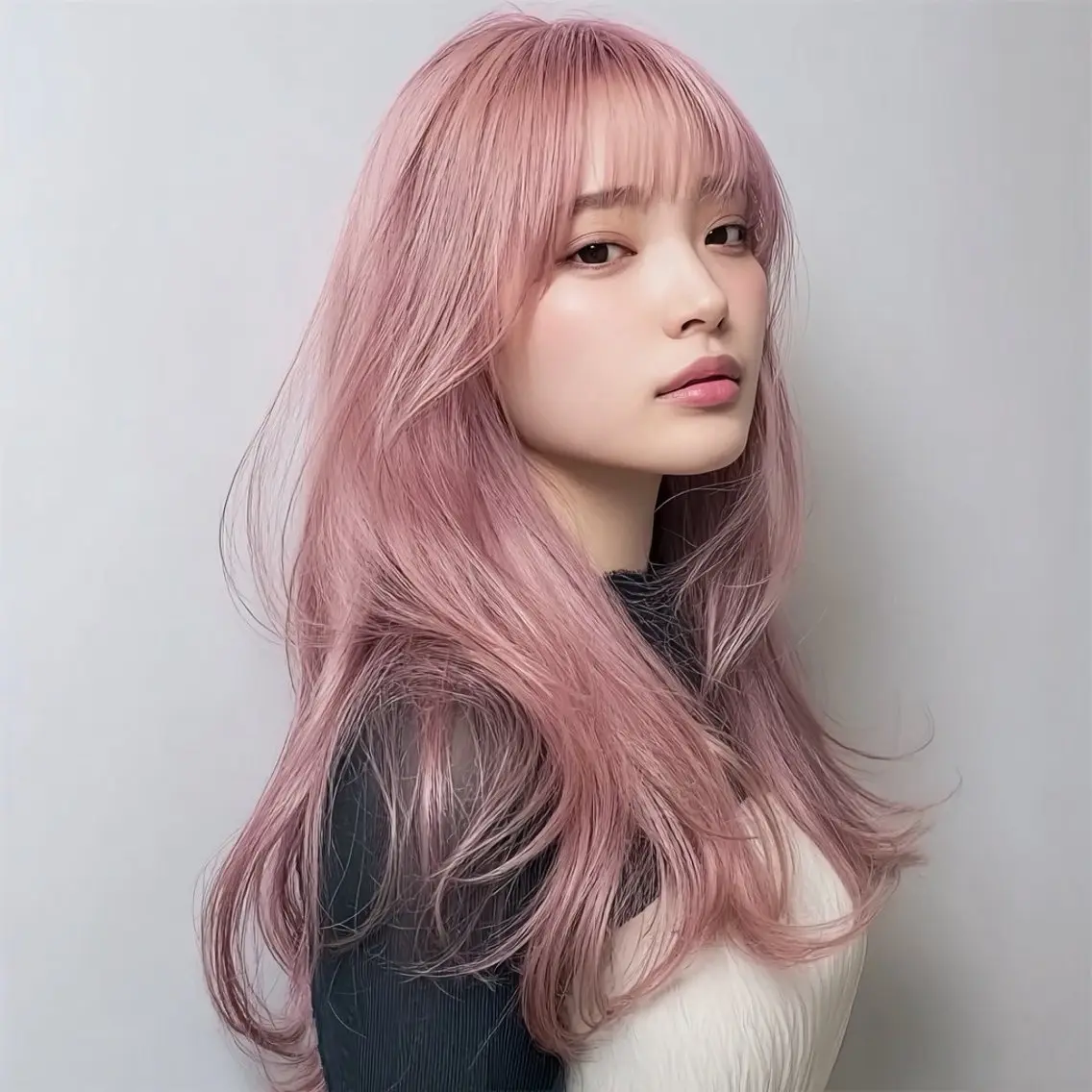 ロング カラー アッシュ ベージュカラー 黒髪 ブリーチ 透明感カラー ヘアカラー ブリーチ／ハイトーン 北島らむなのヘアスタイル