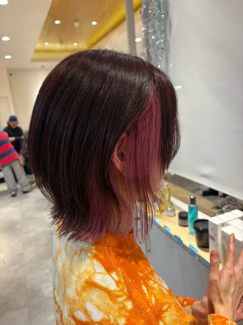 ミディアム カラー ヘアカラー トリートメント 中尾 唯音名のヘアスタイル