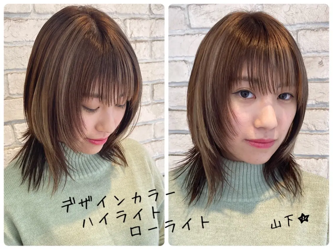 ミディアム あやかショート 白髪ぼかしのヘアスタイル