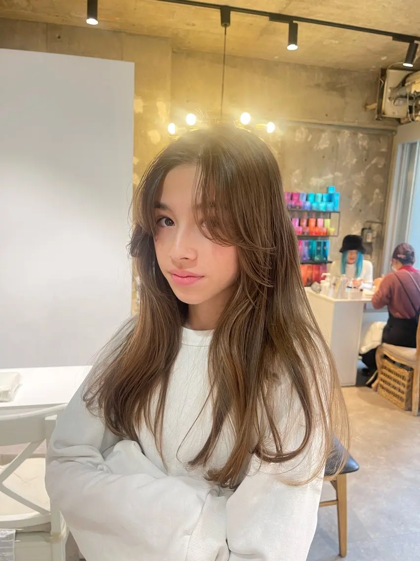 ロング 顔まわりレイヤー レイヤーカット ano ♡のヘアスタイル