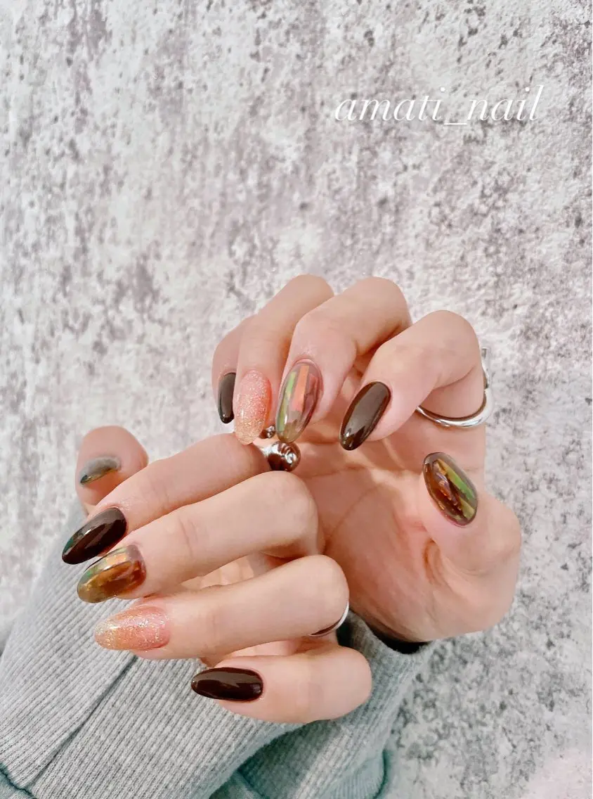 ネイル フットネイル ジェルネイル マグネットネイル ミラーネイル ニュアンスネイル ハンドネイル amati_nail TAKAKOのネイルデザイン