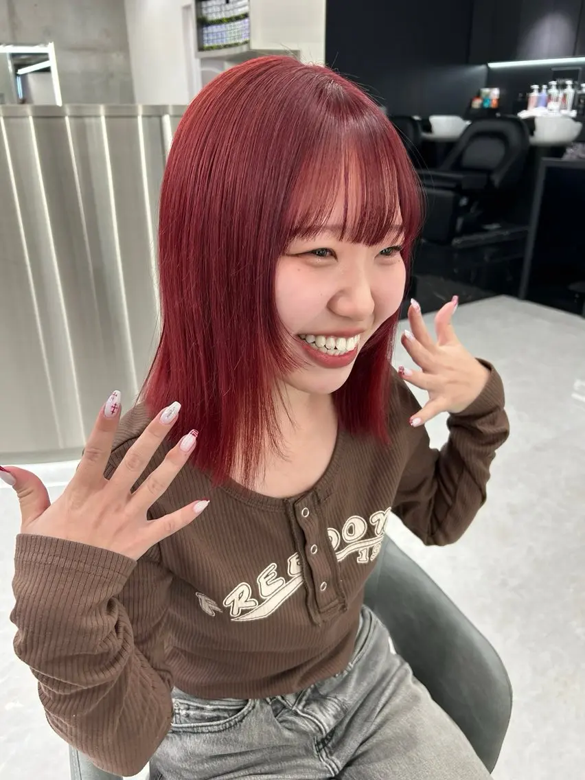セミロング カラー ヘアカラー カラー/エクステ 🤍ルナのヘアスタイル