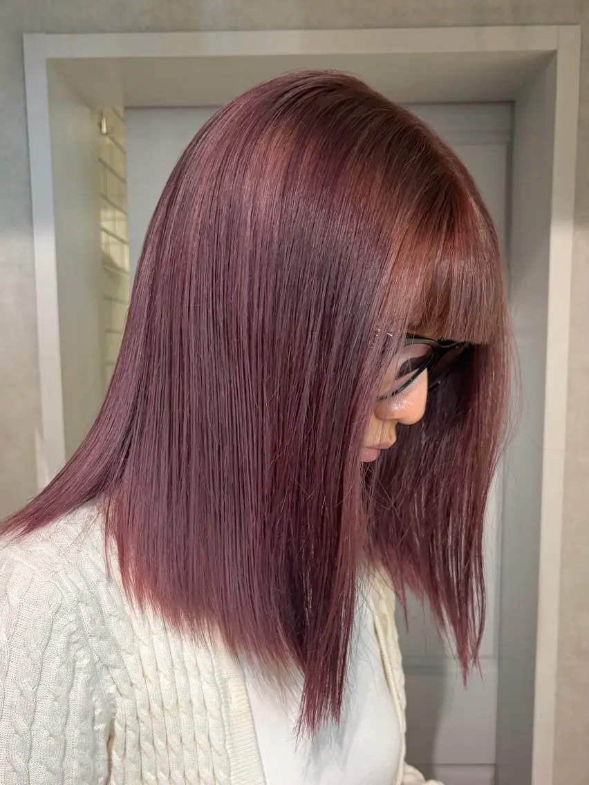 ミディアム カラー ピンクカラー ヘアカラー トリートメント 透明感カラー🫧🎀 まりなのヘアスタイル