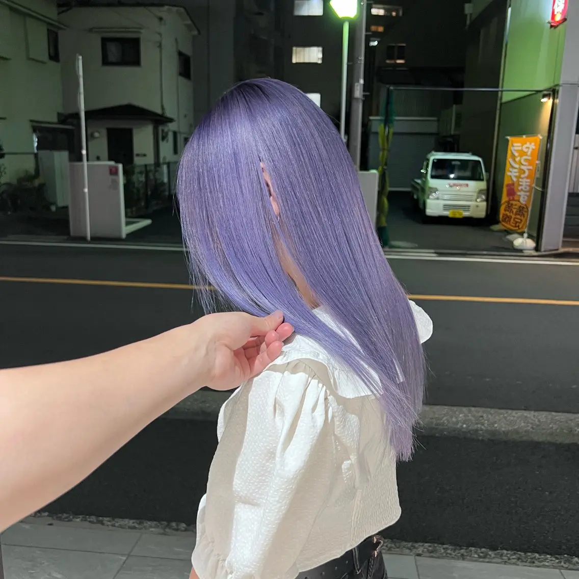 ロング カラー バイオレットカラー ヘアカラー トリートメント ムラ修正💎 艶髪ハイトーン💎のヘアスタイル