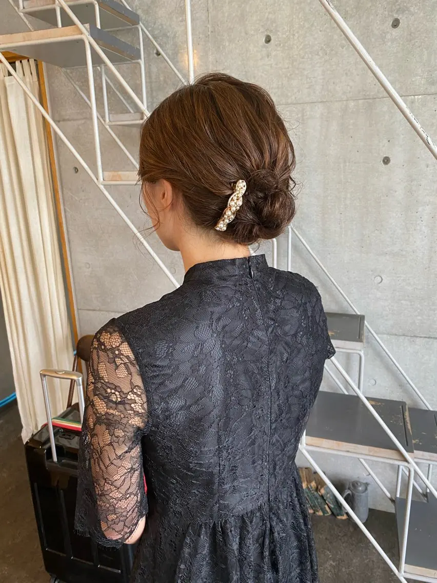 ミディアム ヘアアレンジ ヘアセット モリモト サナのヘアスタイル