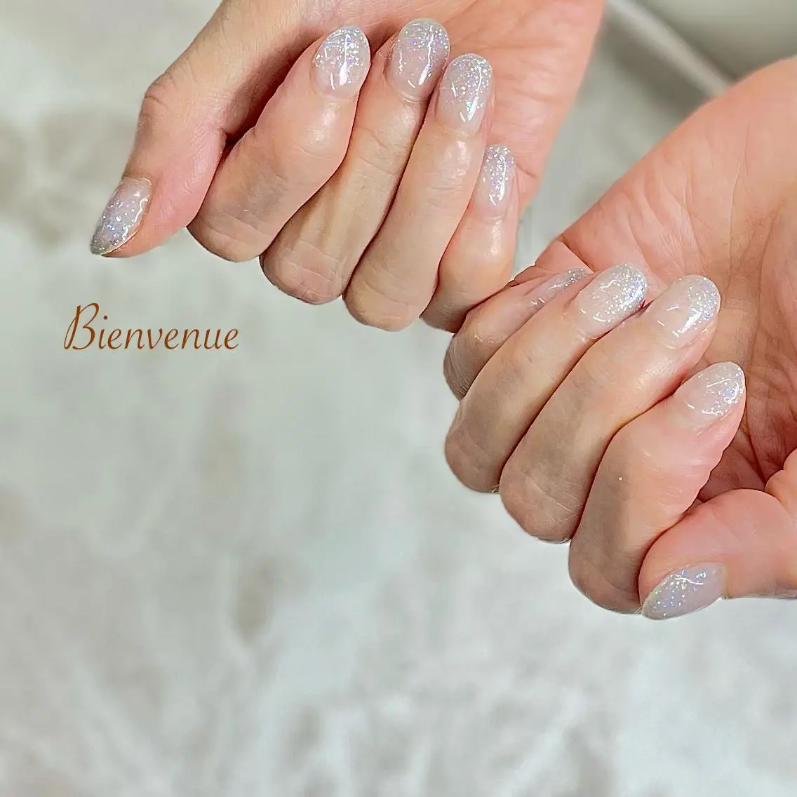 ネイル ラメ(グリッター) ラメグラデーション Bienvenue 三原のネイルデザイン