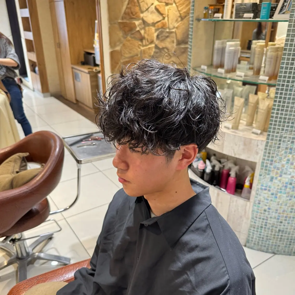 ショート カラー パーマ ヘアアレンジ メンズ カット パーマ 新宿のパーマ職人/ メンズパーマ/石見のヘアスタイル