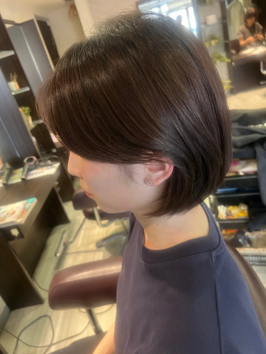 ミディアム 【南草津】髪質改善 ヘナカラー&縮毛矯正のヘアスタイル