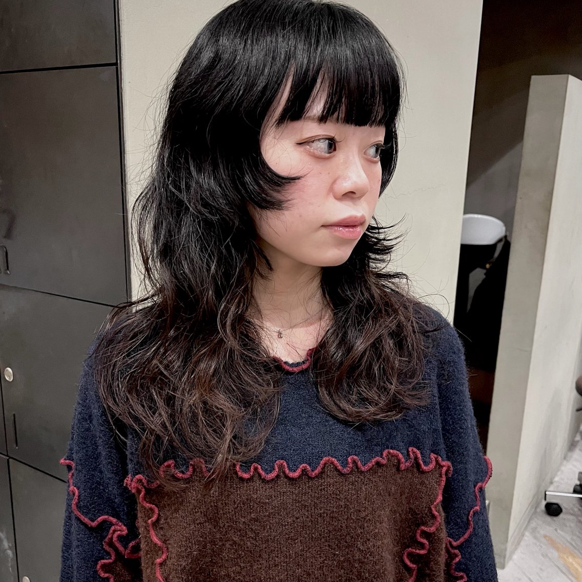 ロング パーマ ロングレイヤー レイヤーカット ロング カット パーマ なな/ICI/レイヤ ーパーマ/上前津のヘアスタイル