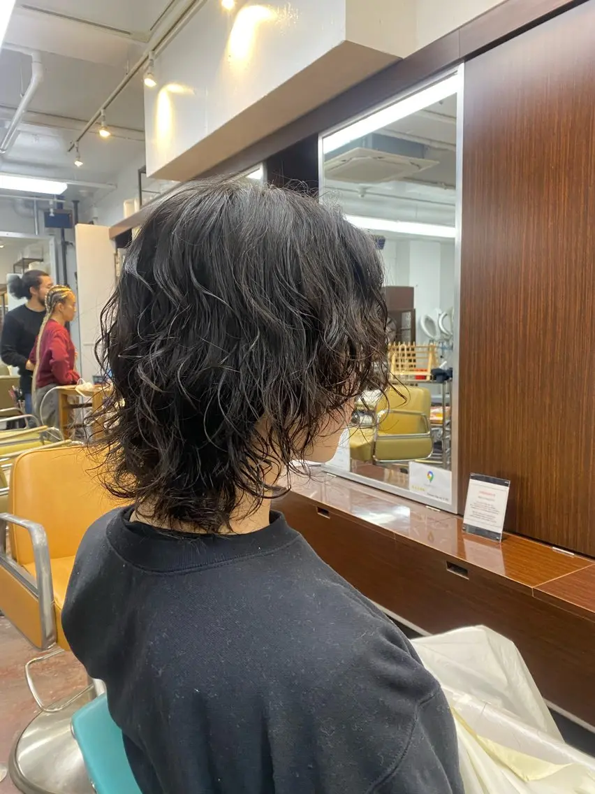 ミディアム カラー パーマ メンズ カット パーマ トリートメント 菊池 大佑のヘアスタイル