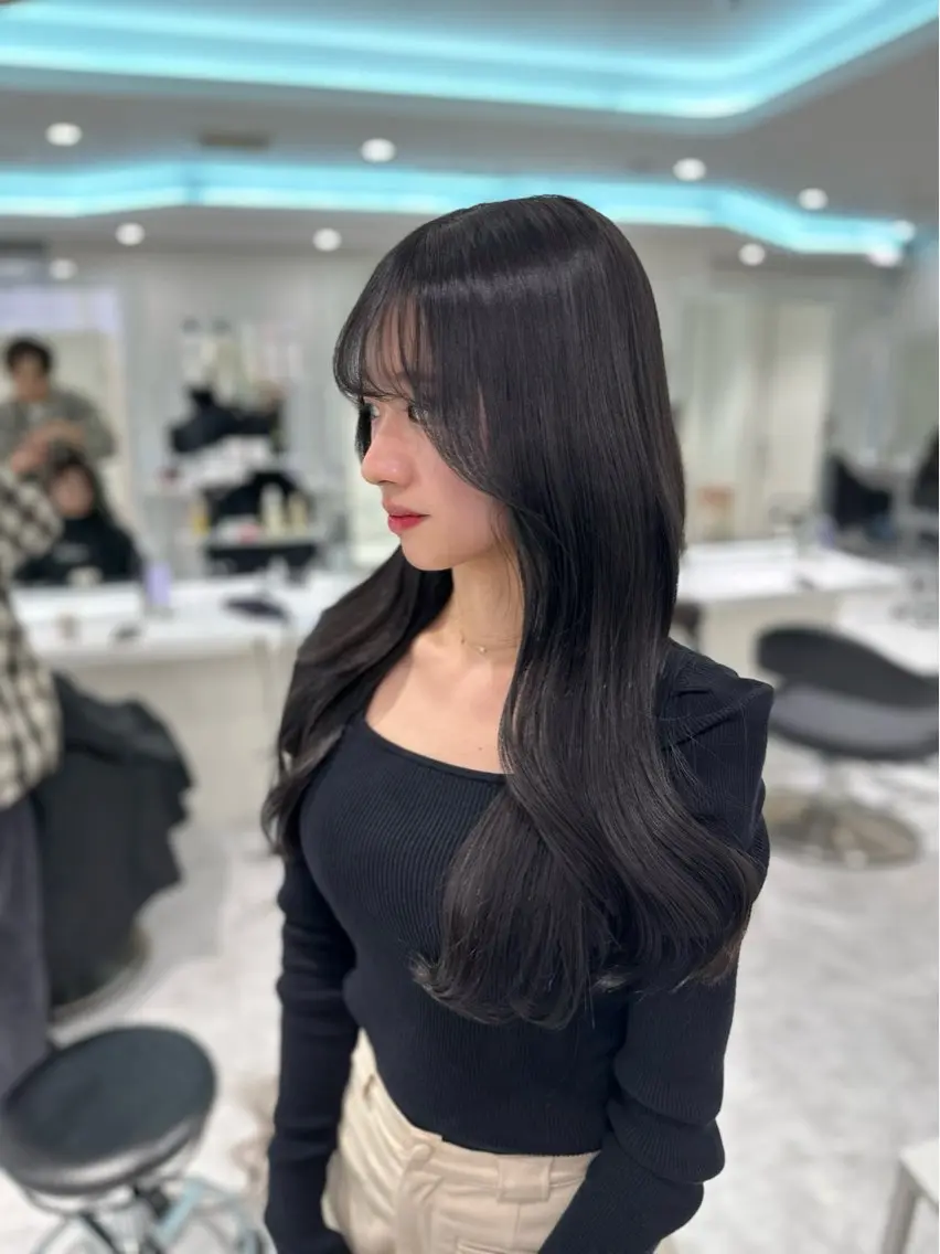 セミロング カラー カット ヘアカラー トリートメント ヘッドスパ ヘアセット ♡上品韓国髪♡ブラ ウン/SAYATOのヘアスタイル