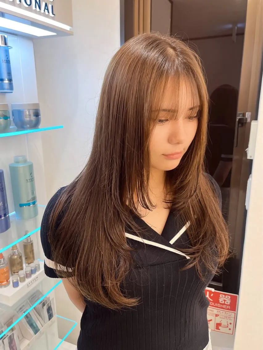 セミロング カラー 赤み消しカラー 🩵かりんのヘアスタイル