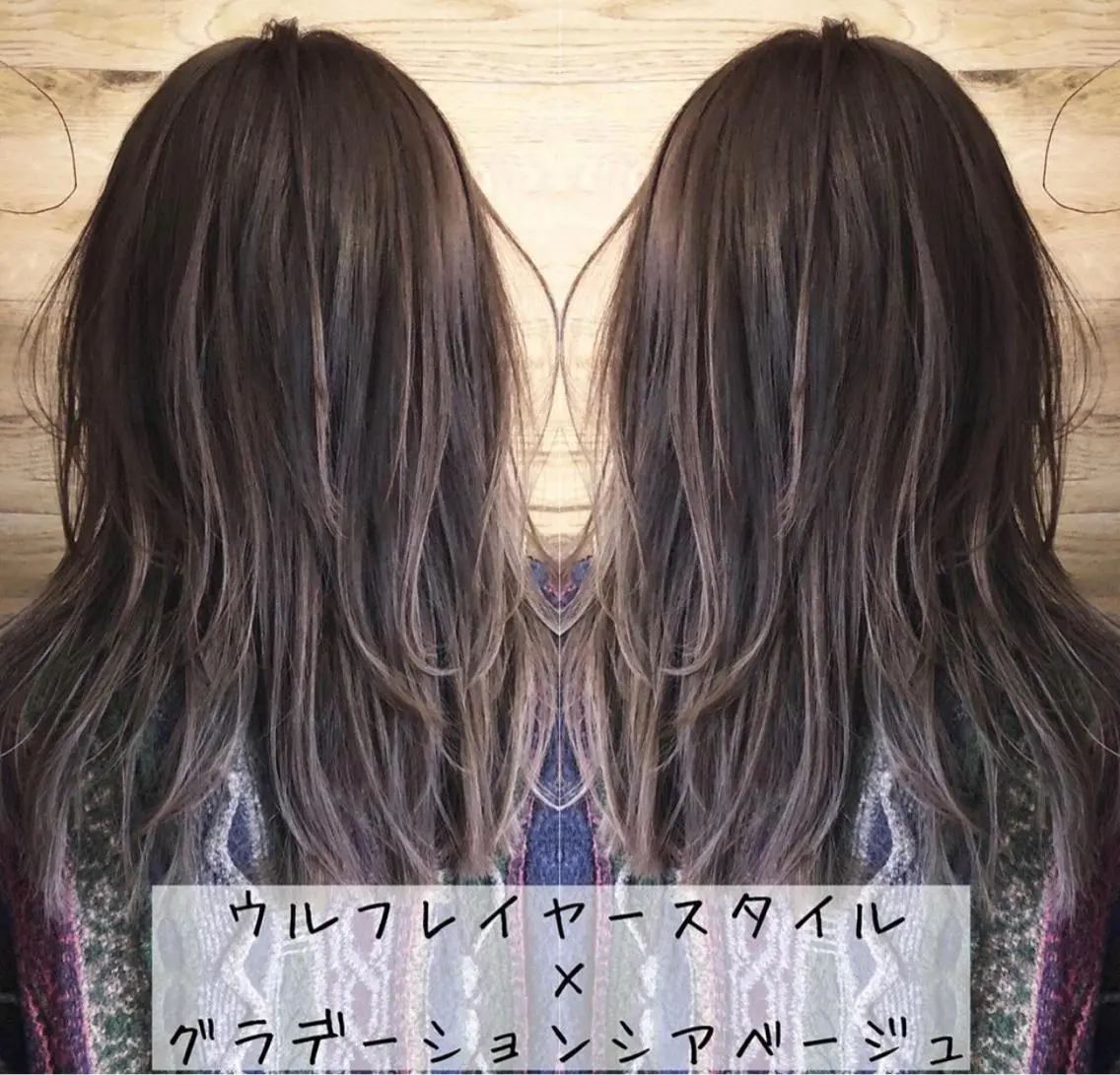 セミロング ハイライト テトネ タカシのヘアスタイル