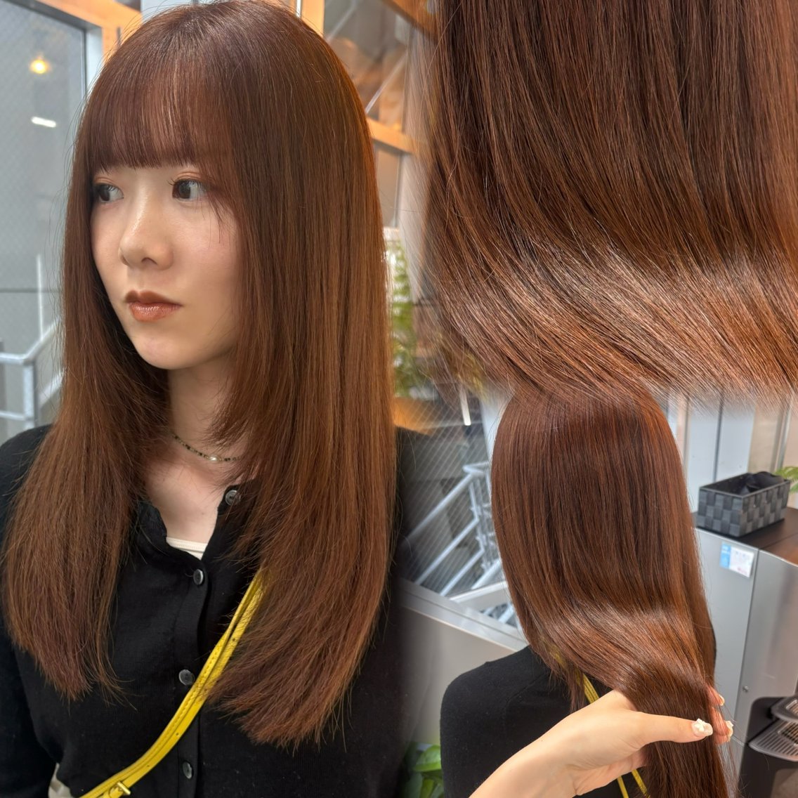 ロング ヘアアレンジ オレンジブラウン Zina藤崎 AZUのヘアスタイル