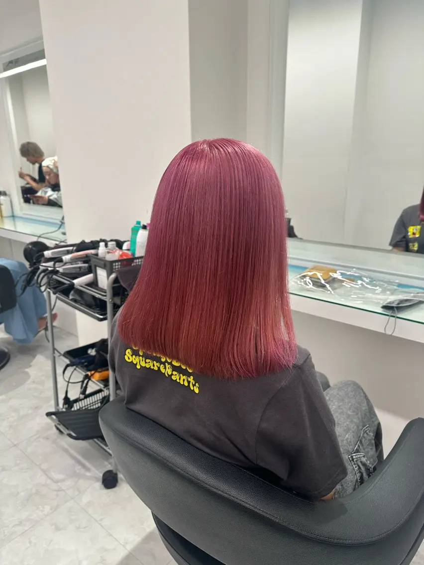 セミロング カラー ヘアカラー トリートメント ヘッドスパ ヘアセット ❄最強かわいいカラー ❄️MINA❄️のヘアスタイル