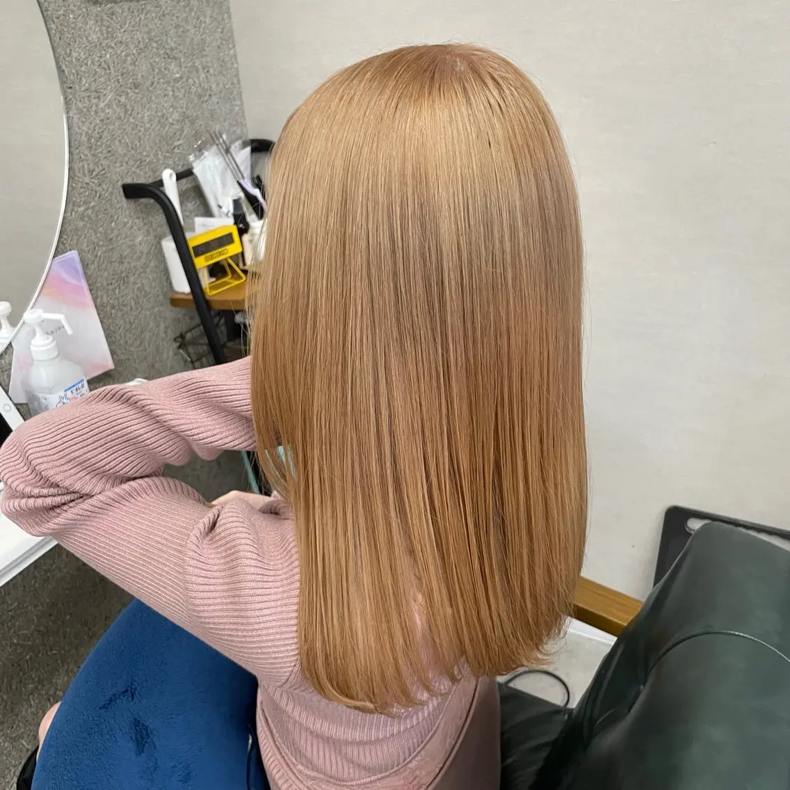 セミロング カラー ヘアカラー トリートメント Lull1人美容室 バレイヤージュのヘアスタイル