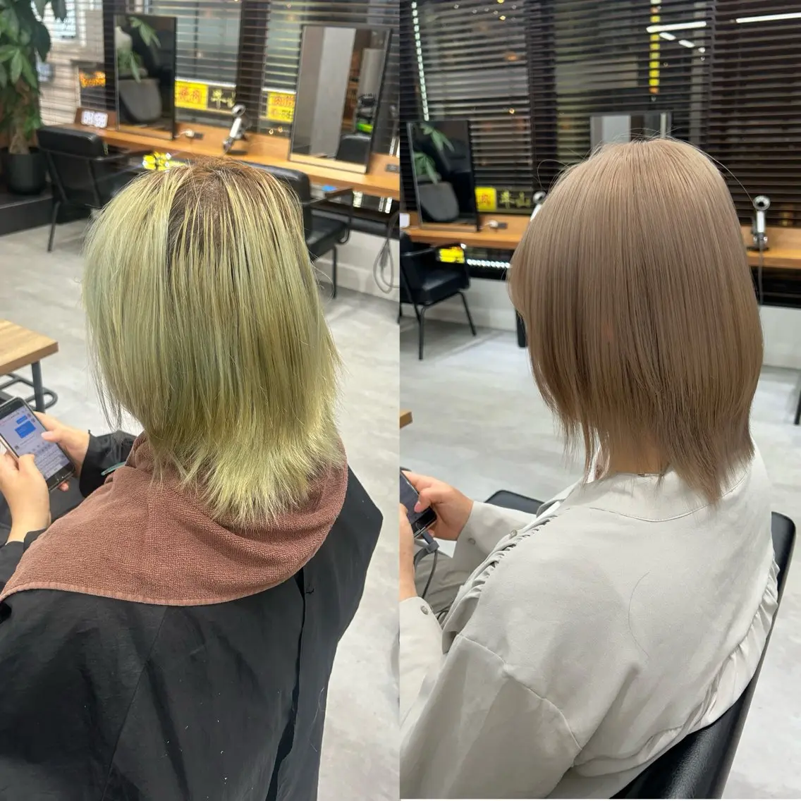 ショート カラー ベージュカラー ブリーチ ミルクティーベージュ ENA💗NEXT /ハイトーンエクステのヘアスタイル