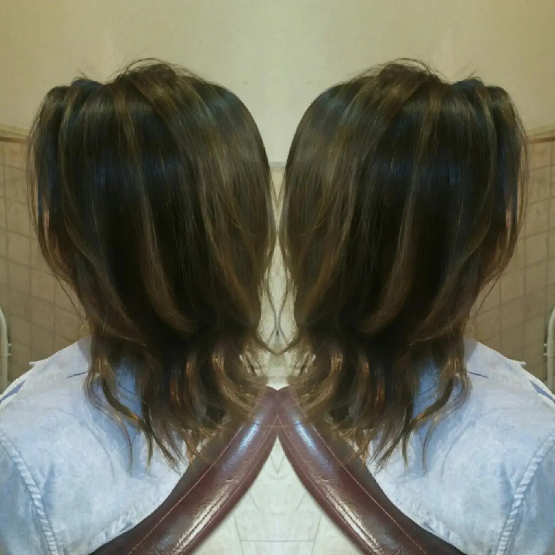 カラー ヘアアレンジ セミロング ロング グラデーションカラー ハイライトカラー ハイライト 100%髪質改善特化 TRUNSのヘアスタイル
