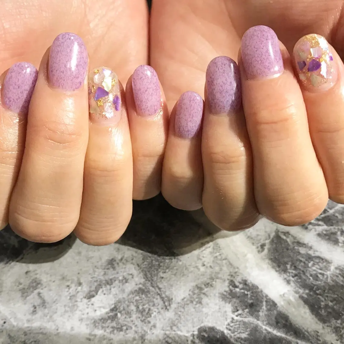 ネイル フットネイル ニュアンスネイル パープル シンプルネイル 春ネイル nail fufla ♡yamane♡のネイルデザイン