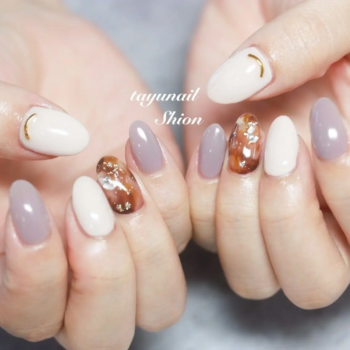 ネイル べっ甲ネイル ジェルネイル パラジェル ネイルサロン 【たゆnail】のネイルデザイン