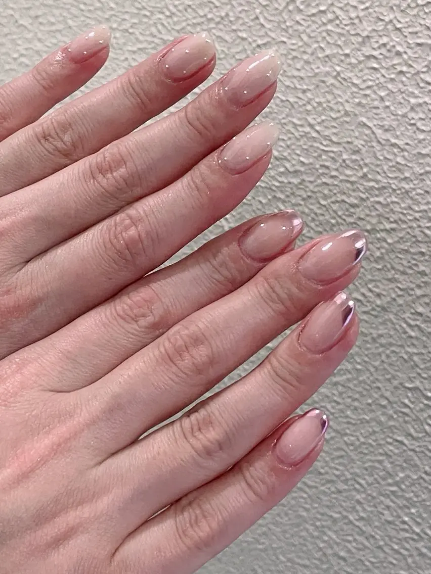 ネイル フレンチネイル ミラーネイル ハンドネイル ハンドケア 西日暮里駅徒歩1分/ NAIL106Gのネイルデザイン