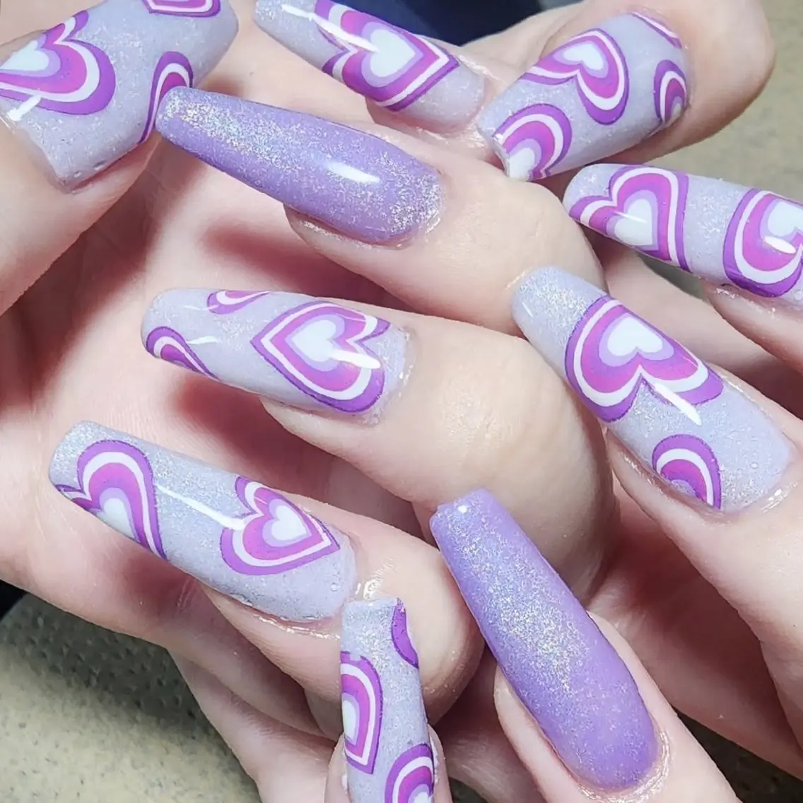 ネイル 持ち込み パステルネイル パープル もるみちゅ nail‪のネイルデザイン