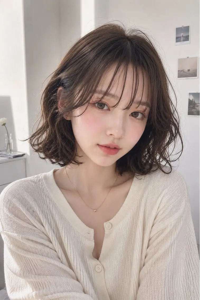 ショート パーマ カット パーマ ボブパーマ/縮毛矯正 /かわいい/せき🫧のヘアスタイル