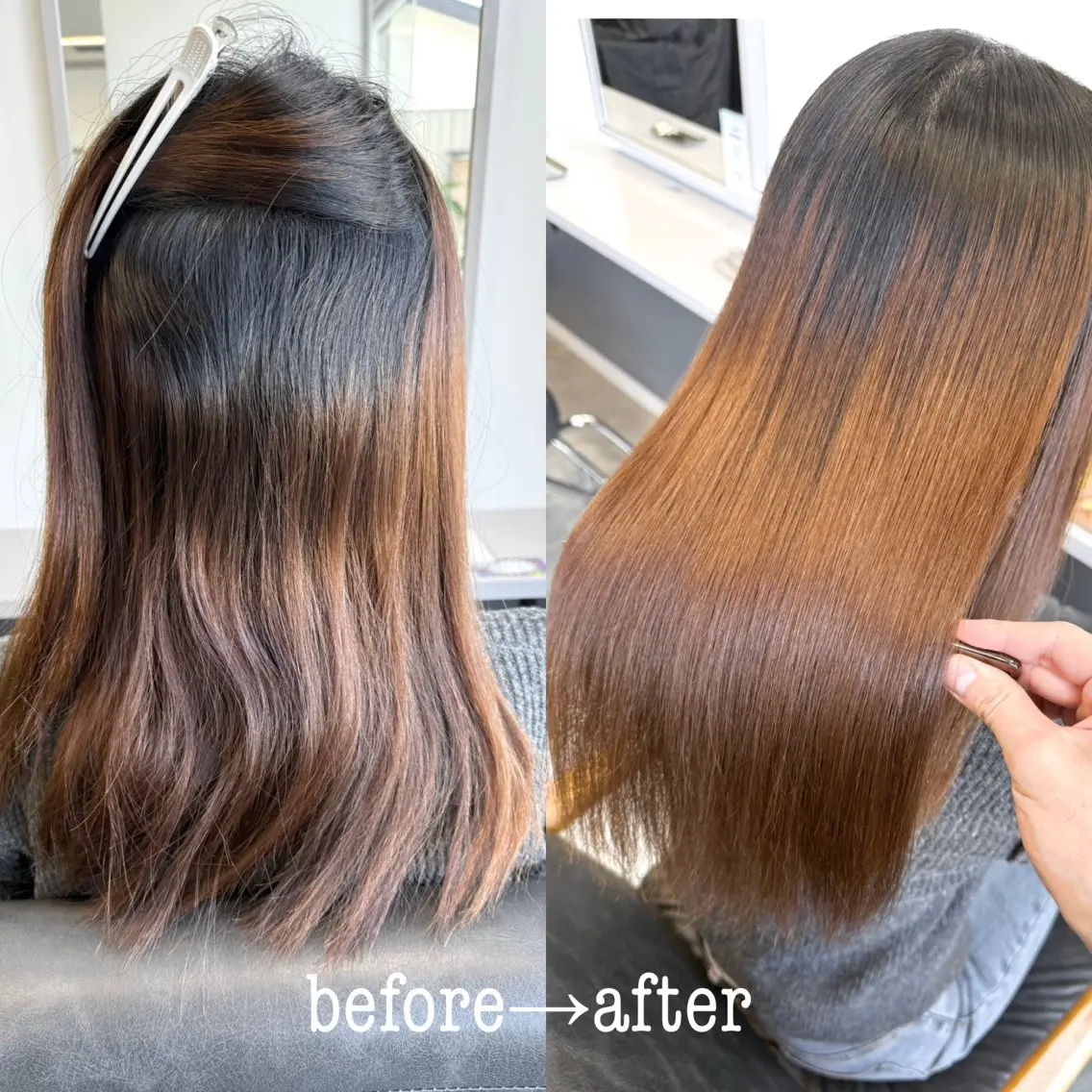 セミロング カット 縮毛矯正 トリートメント 🌿透き通るツヤ髪× 縮毛矯正✂︎戸祭　伶のヘアスタイル