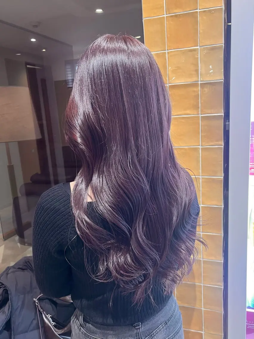 ロング カラー ブリーチ ブラウンカラー ケアカラー ラベンダーカラー ブリーチなしカラー ヘアカラー トリートメント レイヤー🩵透明感 ೀユイ🌙のヘアスタイル