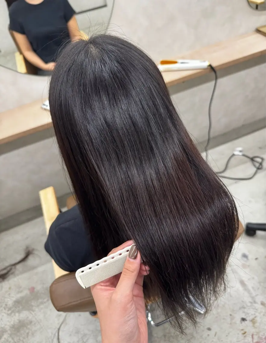 ロング カット 縮毛矯正 miu-YUCCA モデル様募集中のヘアスタイル