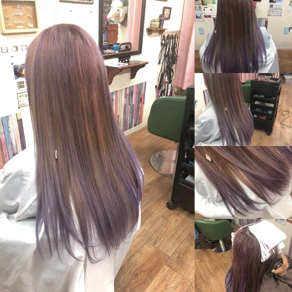 セミロング カラー メッシュ バイオレットカラー ヘアカラー トリートメント kou艶髪師色髪師 こう 艶髪師色髪師のヘアスタイル