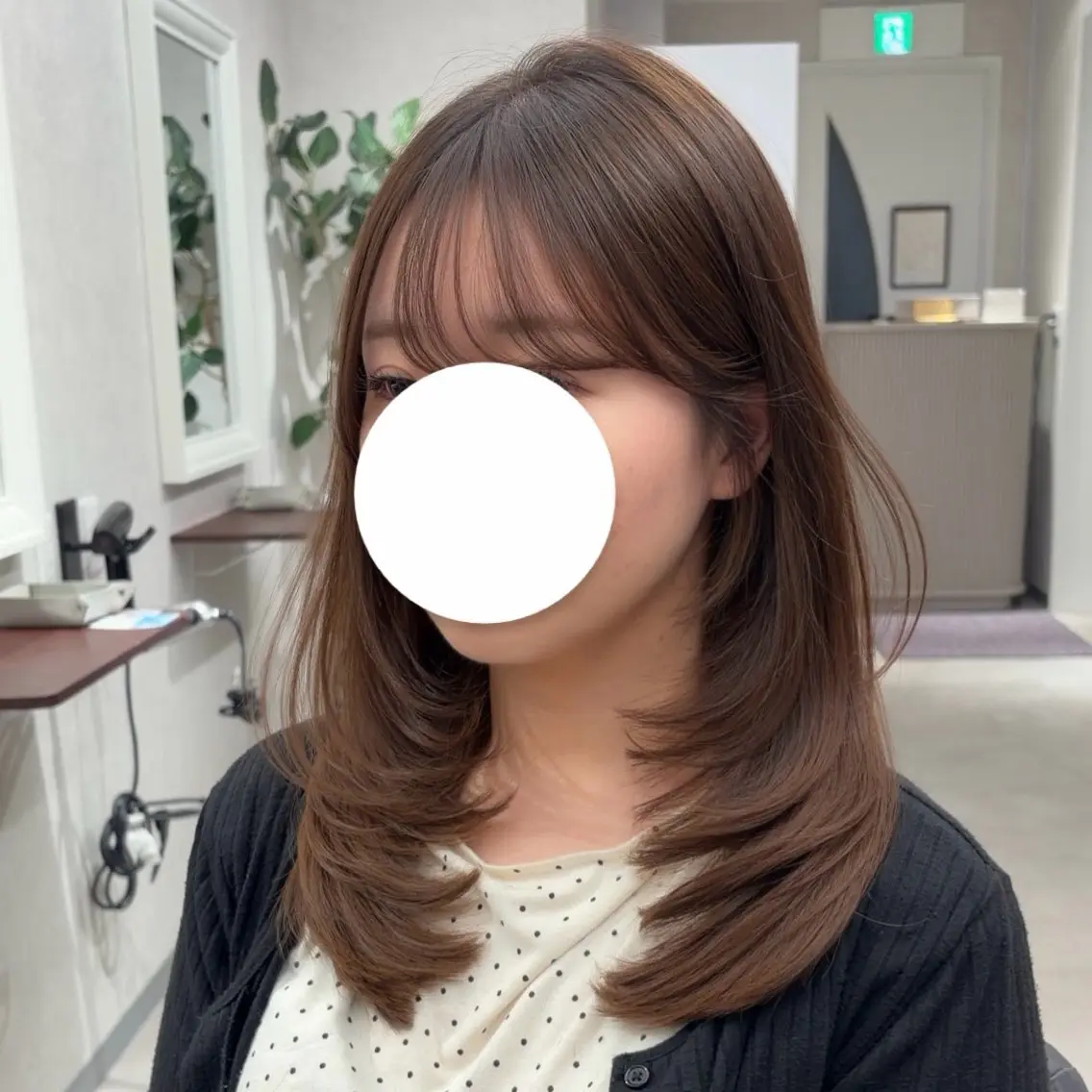 セミロング カラー カット ヘアカラー レイヤーカット/ 透明感カラー/あさかのヘアスタイル