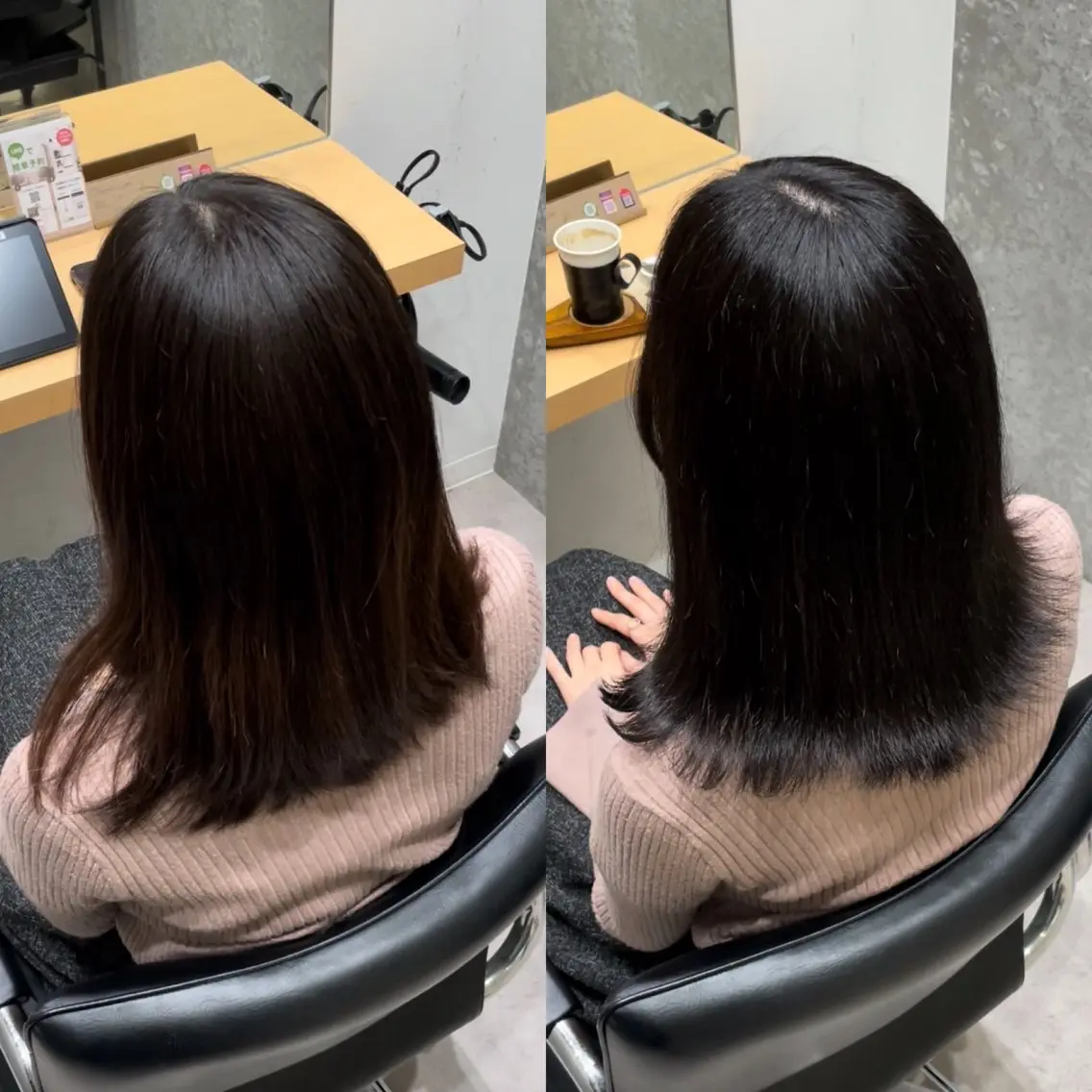 セミロング カラー アディクシーカラー 透明感カラー エドルカラー グレージュ トリートメント 髪質改善ヘアケア 艶髪特化/上田のヘアスタイル