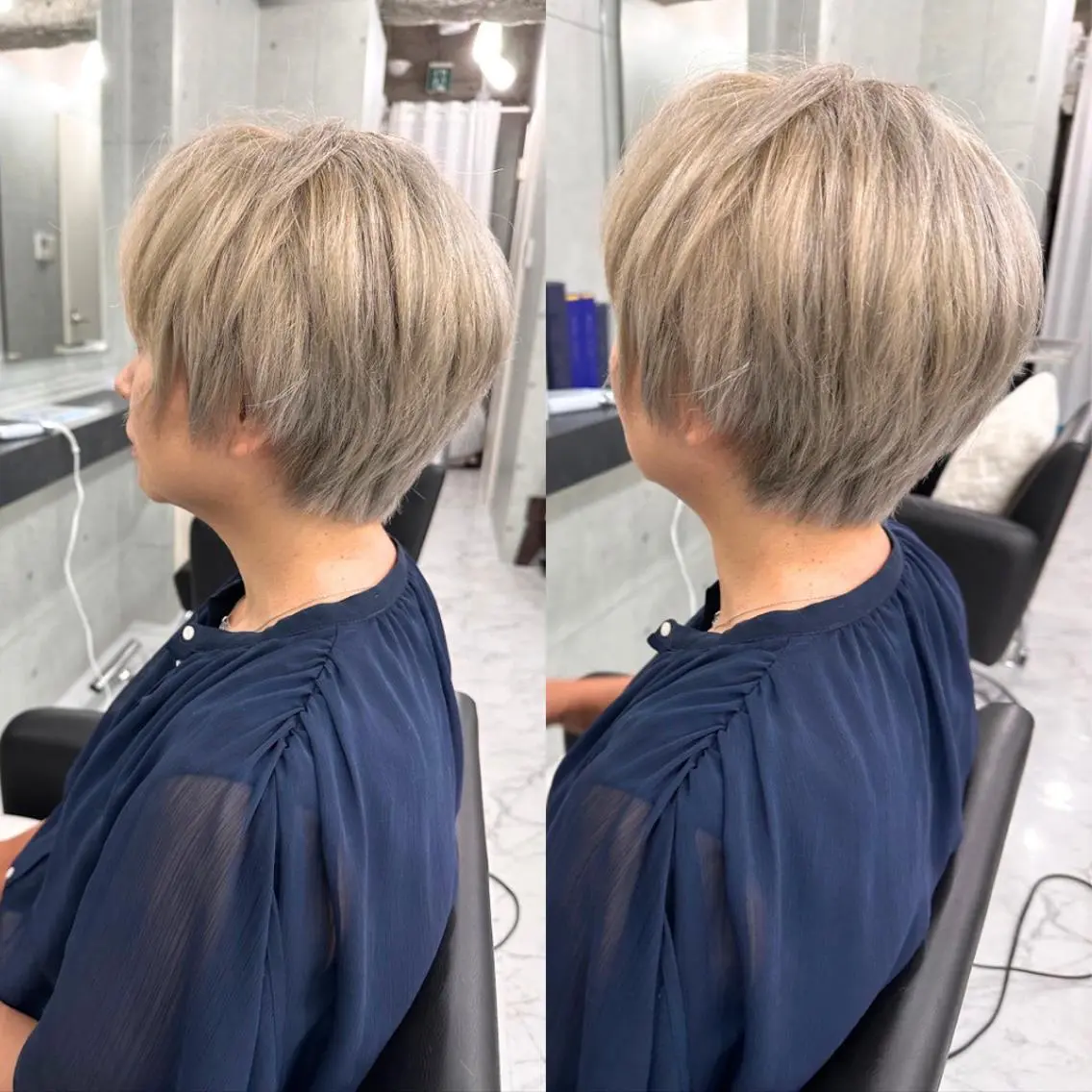 ショート カラー ハンサムショート ベージュカラー ブリーチ 透明感カラー デザインカラー ヘアカラー Endearing 銀座/レイヤーカットのヘアスタイル